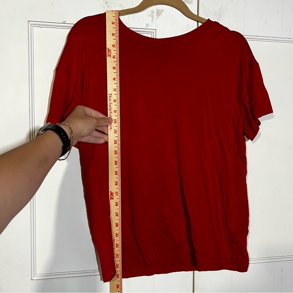 Express Short Sleeve Tee Relaxed Fit Red Women's Size Medium - Picture 3 of 5